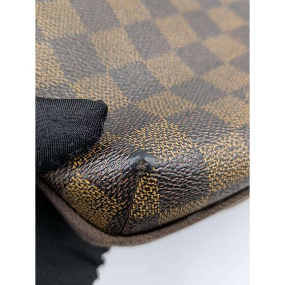 Pre-Owned Louis Vuitton Damier Ebene MM Brooklyn Messenger Bag Brown - Picture 13 of 16